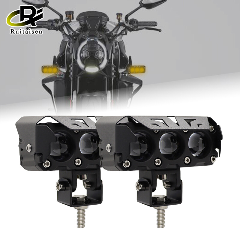 Motorcycle Spotlight dual color Led Work Light Fog Lamp Motorcycle Headlamp Driving Light For Car Truck Off Road 12V 24V