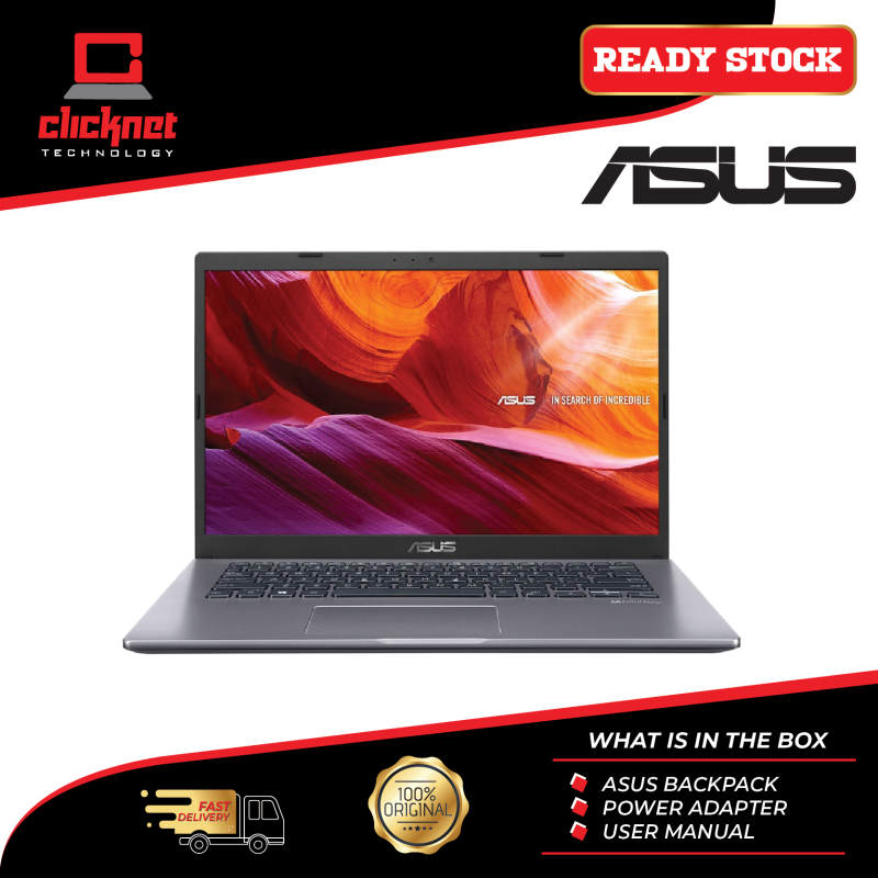Asus Laptop A409F-JEB139T 14 FHD Slate Grey ( i5-8265U, 4GB, 1TB, MX230 2GB, W10 ) Malaysia