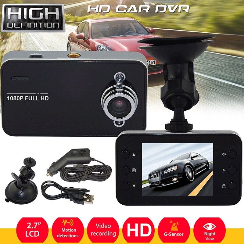K6000 HD 1080p Dash Cam with Lights Night Vision Car Surveillance Camera Recorder Energy Saving and Durable Fast Shipping
