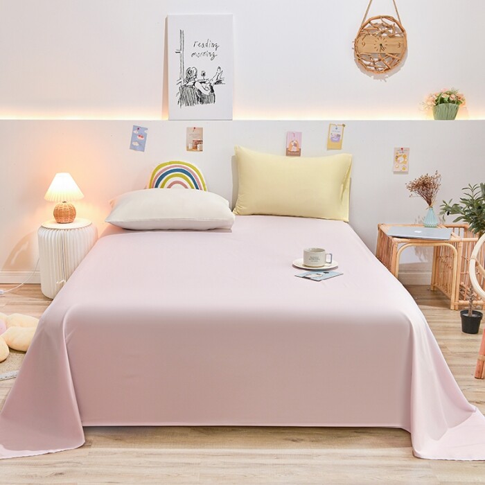 Washable Flat Bed Sheet Solid Color 3/4/5/6feet Bedspread Soft Skin-friendly Bed Mattress Cover