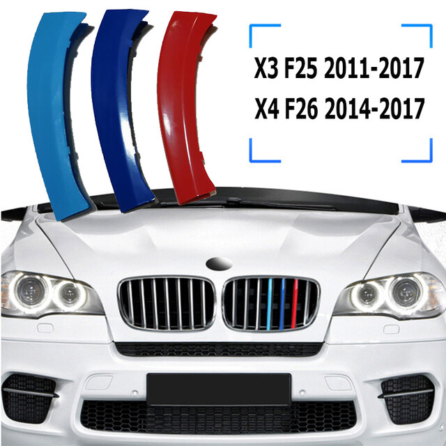 Front grille trim strips for bmw e46 e90 e60 e39 e36 f30 f10 f20 x5 e70 e53 g30 e91 e92 e93 e87 x3 e83 f25 x6 e71 f31 f22 f34 x1