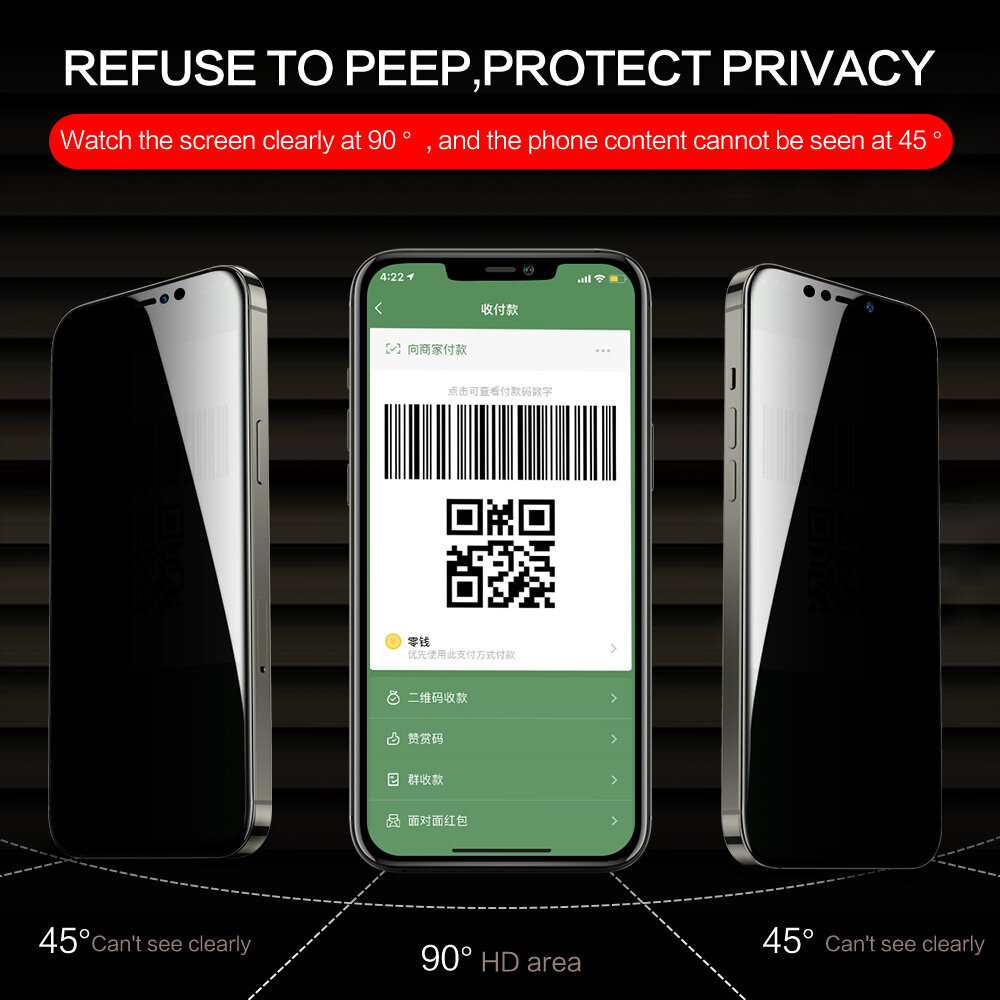 SmartDevil Privacy Screen Protector For iPhone 17 Pro max iPhone 16 Pro max iPhone 15 Pro max 14 Pro max 13 Pro max 12 Pro max 11 Pro max air 15 plus 14 plus XsMax SE iPhone 7 plus 8plus 13 mini 17e 16e Tempered Glass Film , Anti-peeping Anti-fingerprint