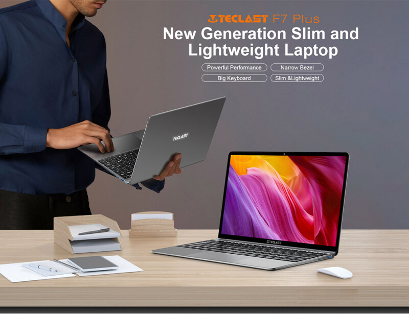 Teclast F7 Plus Notebook 14.1 inch Windows 10 Home Version Intel Gemini Lake N4100 Quad Core 1.1GHz 8GB RAM 256GB SSD HDMI 2.0MP Camera
