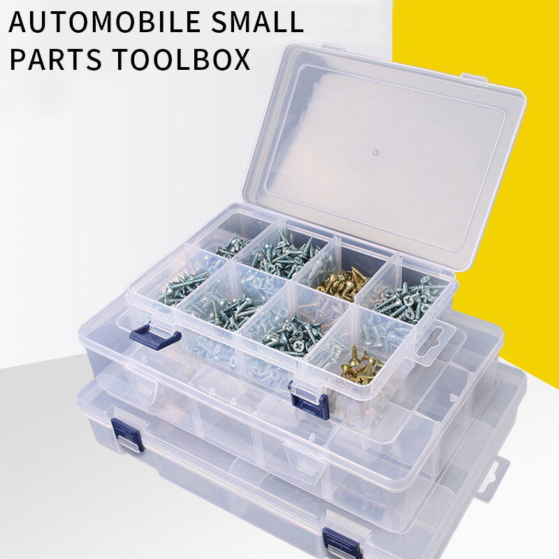Plastic Detachable Adjustable Components Compartment Storage Organizer Parts Boxes Cases For Screws,Hardware And Crafts, Clear White