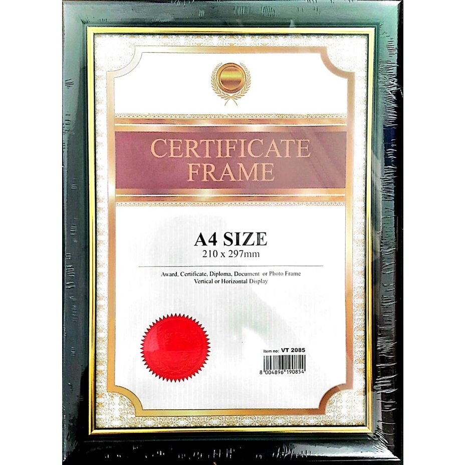 VT2081 Gold A4 Certificate Frame / VT2085 Black A4 Certificate Frame