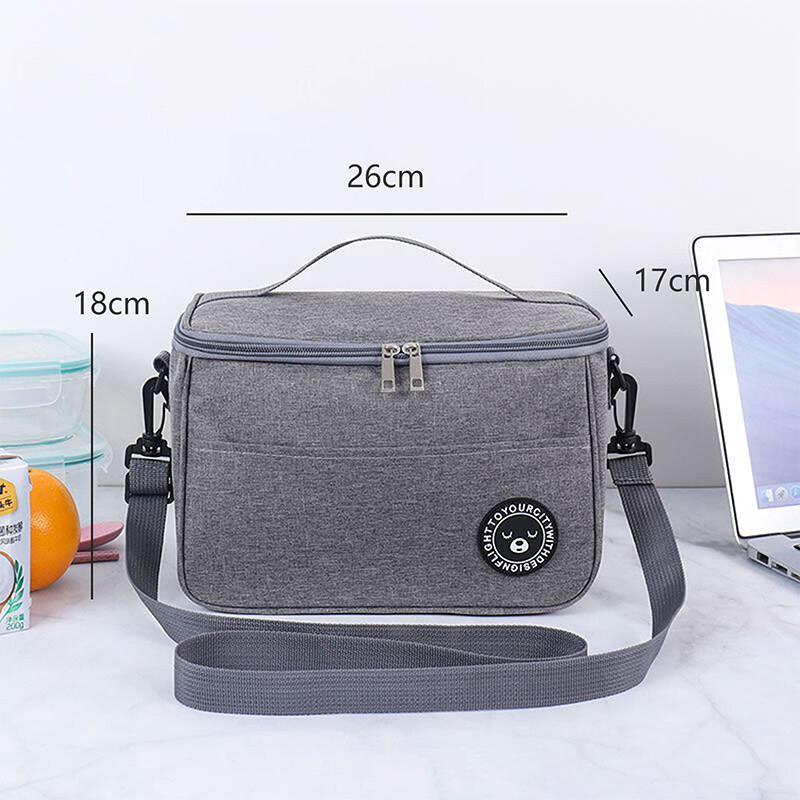 Loozykit Lunch Bag Waterproof Oxford School Picnic Food Bag Thermal Cooler Lunch box Handbag