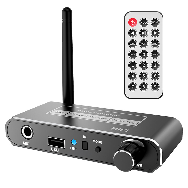 Bộ Thu Bluetooth 5.1 Bộ Chuyển Đổi Âm Thanh Bộ Chuyển Đổi Đa Năng USB Disk Play Coxial Optical Sang Aux RL DAC 3.5MM Mic Điều Khiển Từ Xa