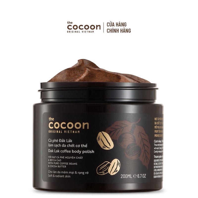 Tẩy Tế Bào Da Chết Body Cocoon 200Ml (Dak Lak Coffee Body Polish).