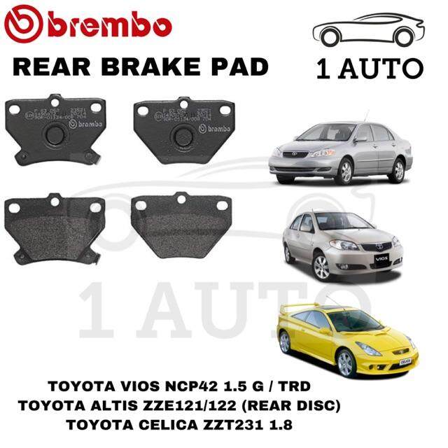 GENUINE BREMBO REAR BRAKE PAD VIOS NCP42 ALTIS ZZE121 ZZE122 CELICA