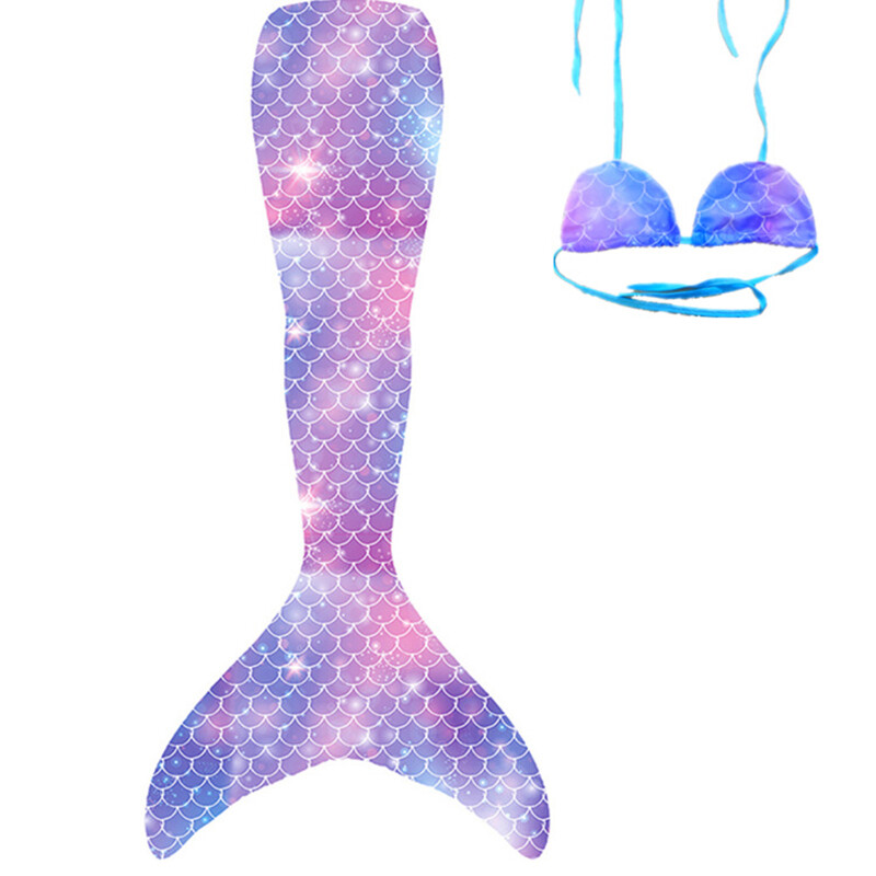 YA ZHOU LONG// European and American mermaid swimwear, children's fish tail mermaid costume gifts, fins can be installed