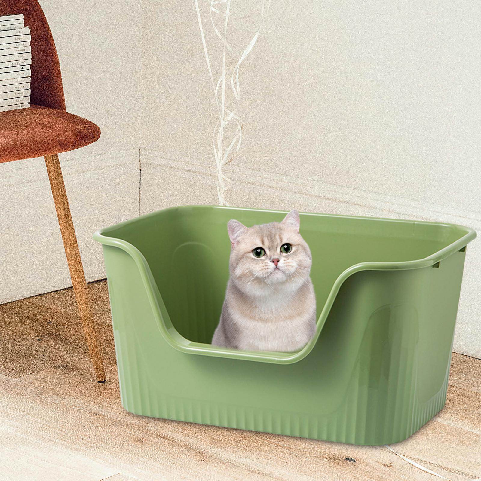 Fityle Open Top Pet Litter Tray Cat Litter Box Sand Box Container Portable  Large Space Bedpan Cat Sand Box High Sided for Indoor Cats Easy to Clean |  Lazada PH