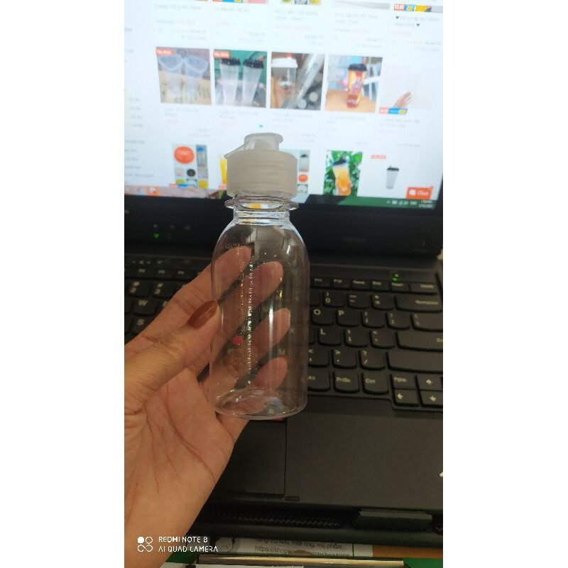 combo 100 chai nhựa nắp bật 100ml