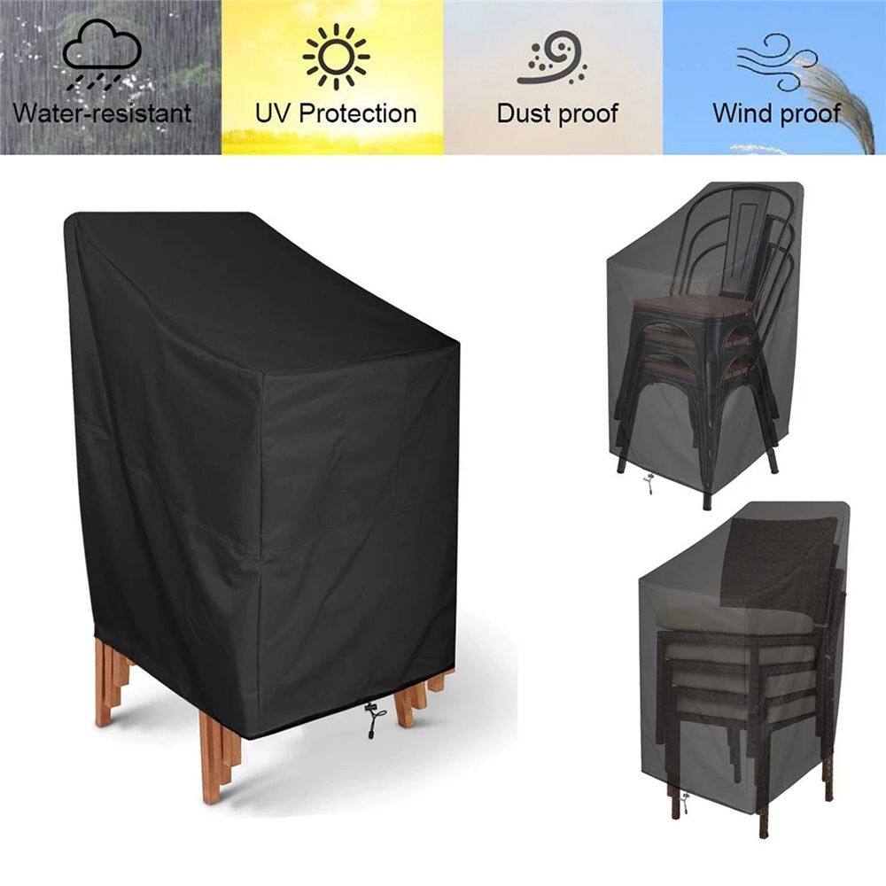 Au 4 x Stacking Chair Cover  Waterproof Outdoor Garden Patio Furniture Chairs 
