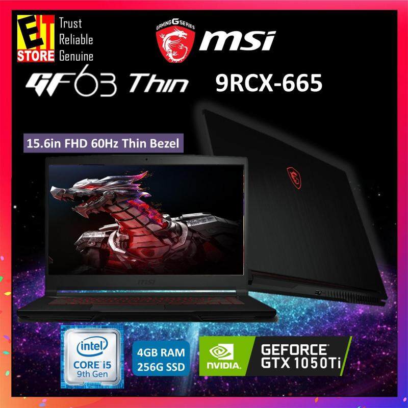 MSI GF63 THIN 9RCX-665 GAMING LAPTOP BLACK (I5-9300H+HM370/4G/256G SSD/GTX1050 Ti 4G/15.6FHD THIN BEZEL /W10/2YRS) Malaysia