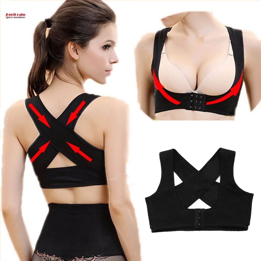 Adjustable Elastic Back Women Belt Support Posture Corrector Brace Support April rain