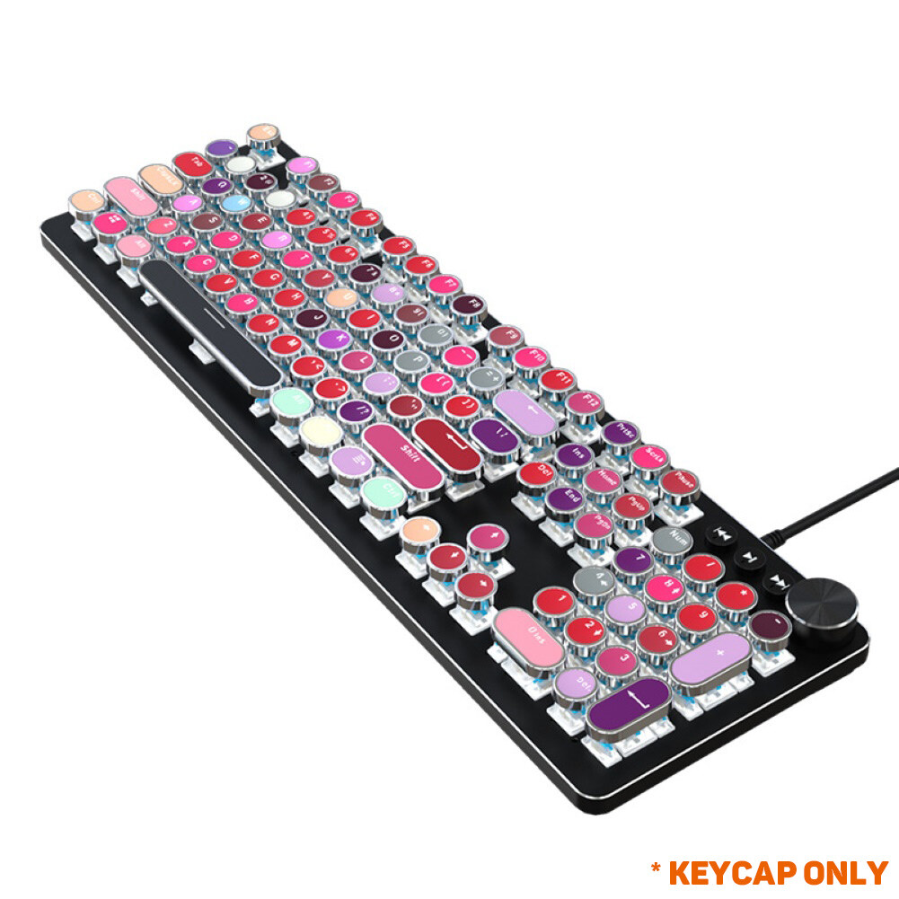 104Pcs/Set PBT Universal Round Key Cap Keycaps for Cherry MX Mechanical Keyboard