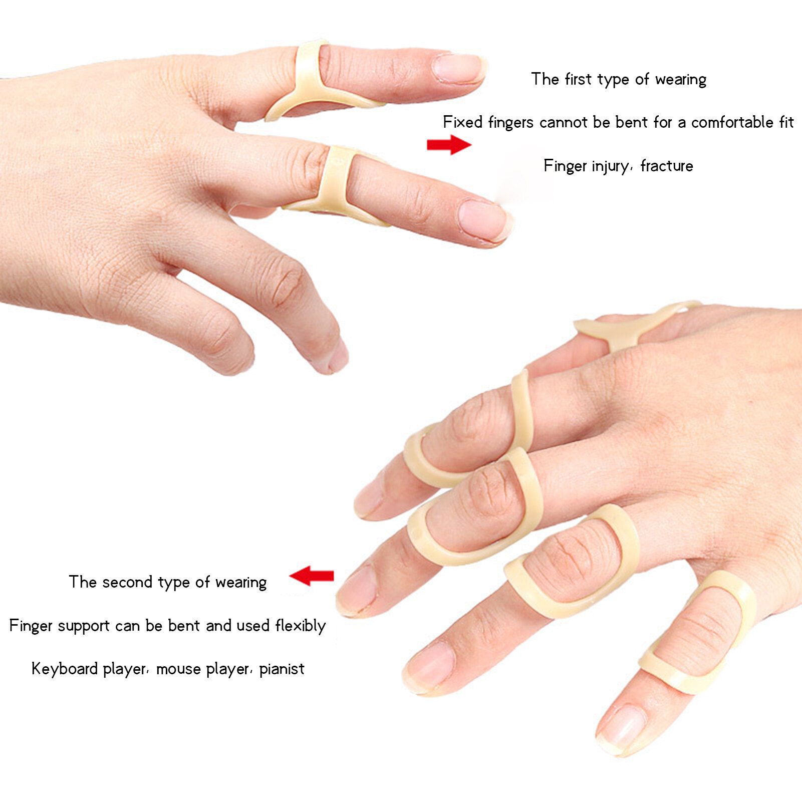 Oval Support Soft Finger Splint Waterproof and Durable Finger Splint for Broken and Strained Fingers