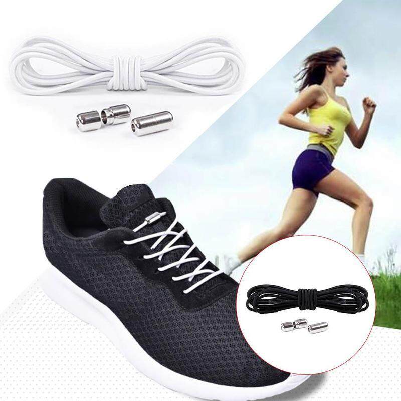 1 Pair of Easy No Tie Shoelaces Elastic Sport Flat Shoe Lace Set Kids Adults EH