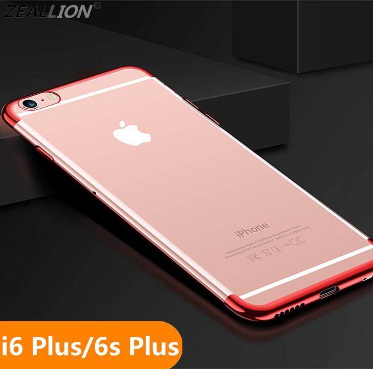Zeallion For Apple iPhone 6 Plus/6s Plus 5.5  Plating Transparent Ultra Slim Soft TPU Clear Back Case Cover