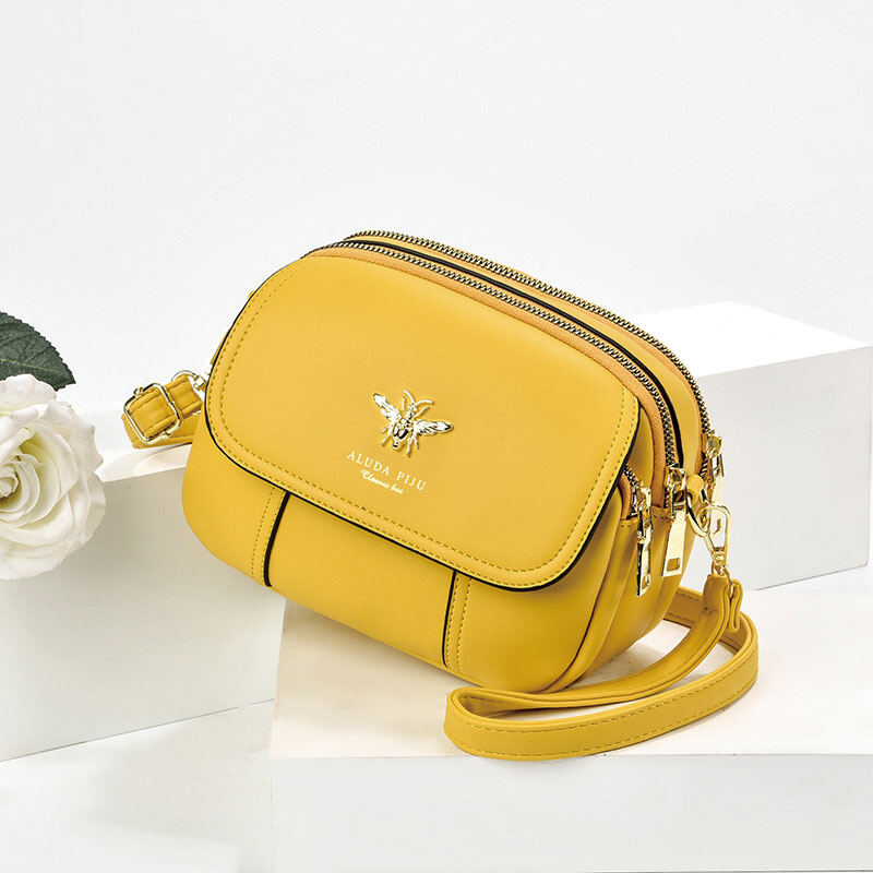 Deere Jack 2020 New Bee Women Crossbody Bag Pu Leather Female Handbag Plain Lady Shoulder Bag
