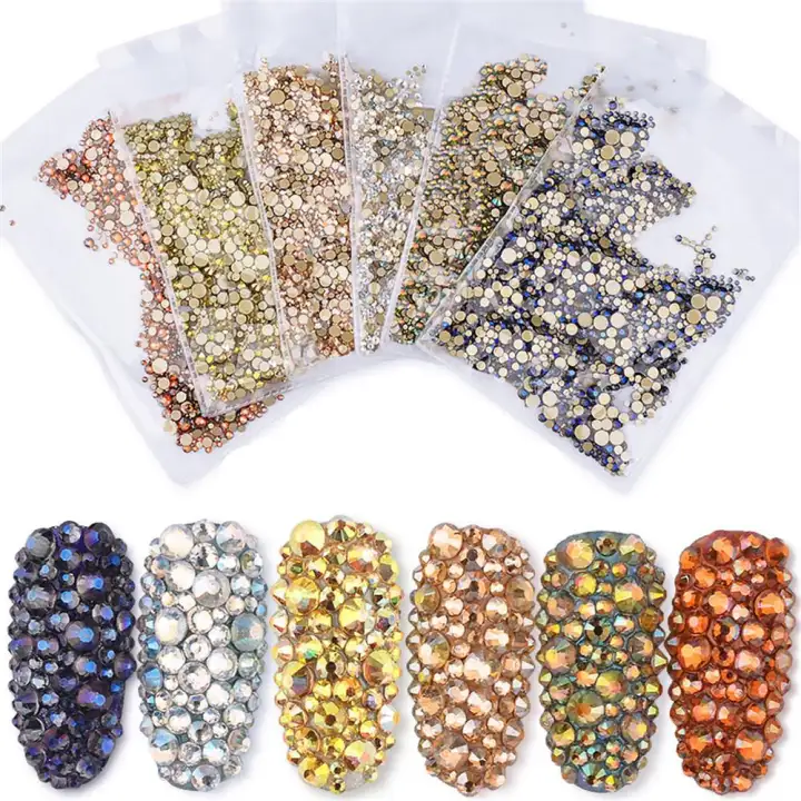 1440pcs Hot Diy Nail Stone Women Beauty Mix Size 3d Diamond Decor