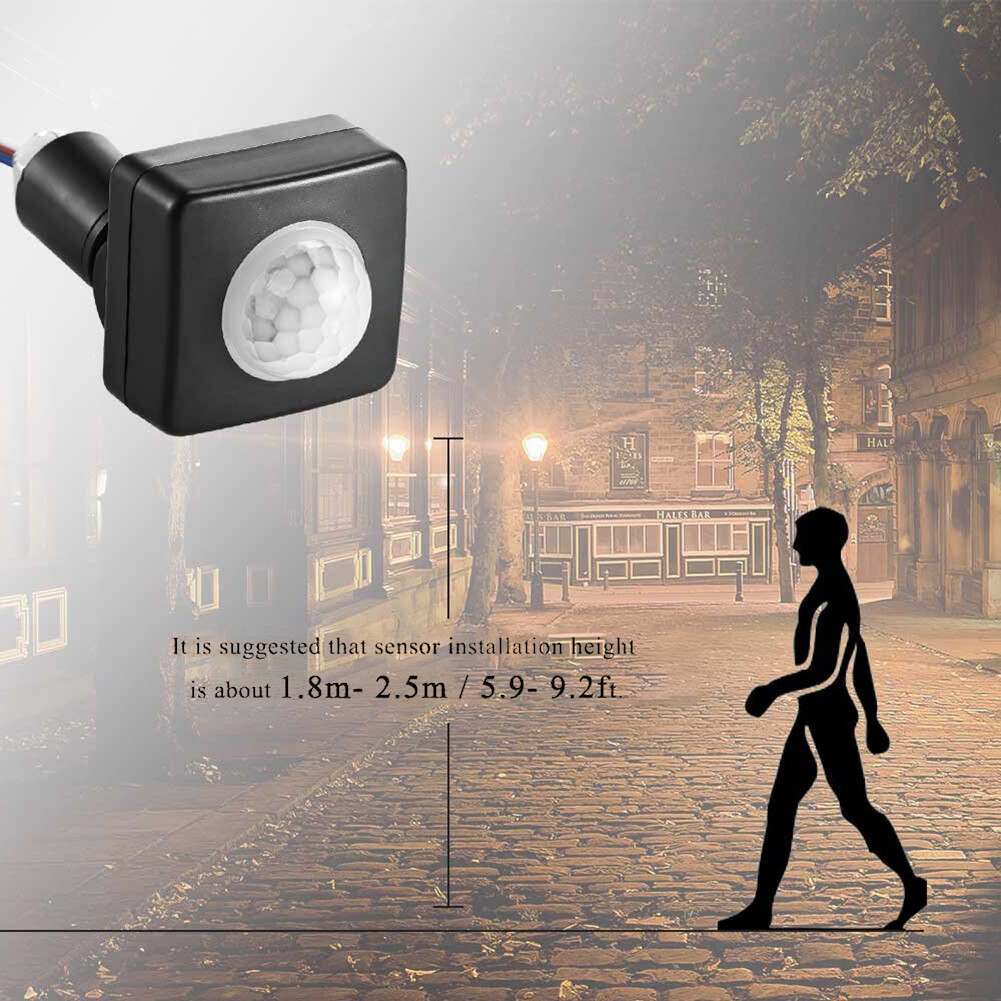 Cảm Biến Chuyển Động LED Công Tắc Phát Hiện Cảm Biến Chuyển Động PIR Hồng Ngoại 220V 110V 12V Công Tắc Đèn Cảm Biến Ngoài Trời Hẹn Giờ Gắn Tường