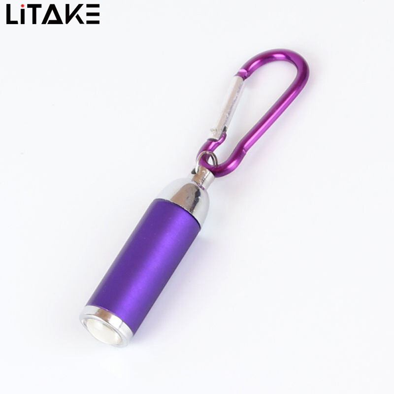 Led Zoom Mini Flashlight Telescopic Strong Light Torch With Keychain Pendant Creative Mountaineering Buckle Gift