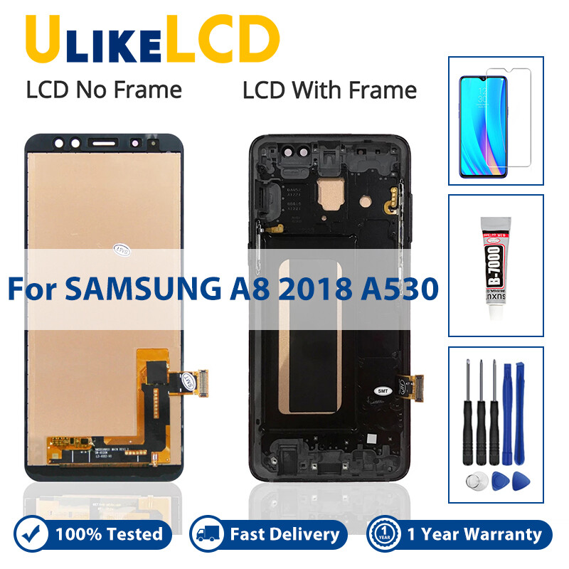 5.6'' a530 display screen with frame for samsung galaxy a8 2018 a530 a530f a530f/ds lcd display touch screen digitizer assembly
