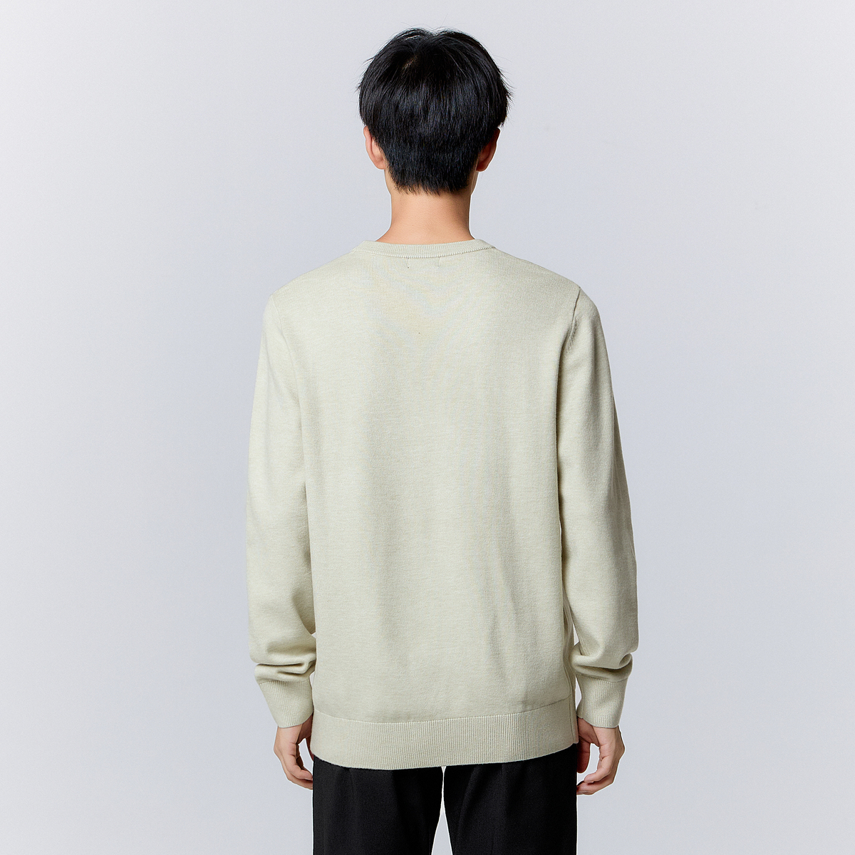 Semir Pullover Sweater for Men in Winter Simple Solid Color Exquisite Urban Commmuting Style Fashionable Casual Sweater