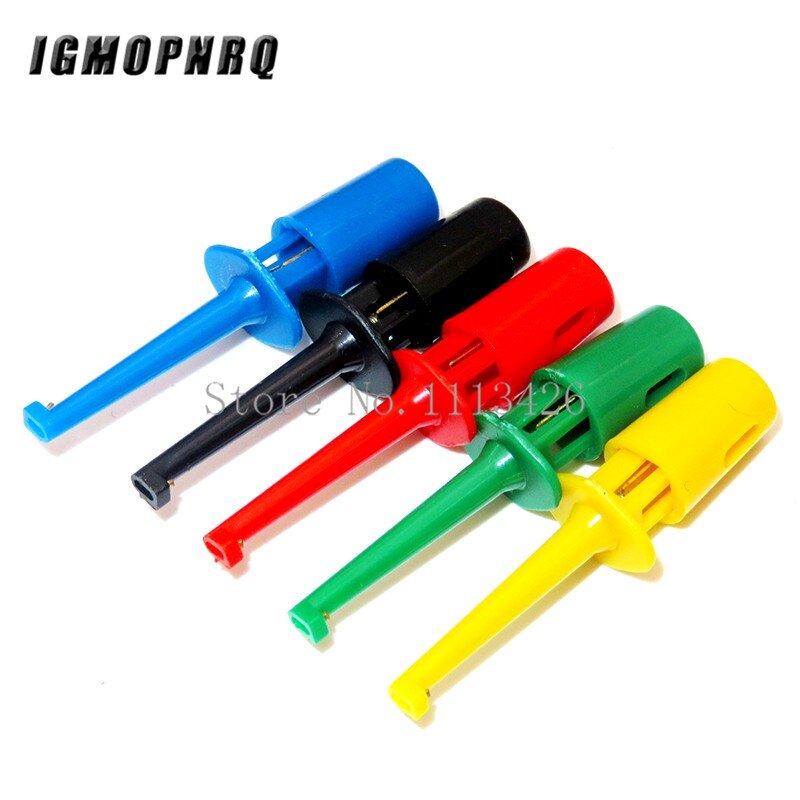 10 Pcs Mini Single Test Hook Clip Test Probe for Electronic Testing IC Grabber Small Size Round Crocodile Clip Hook Test Clip