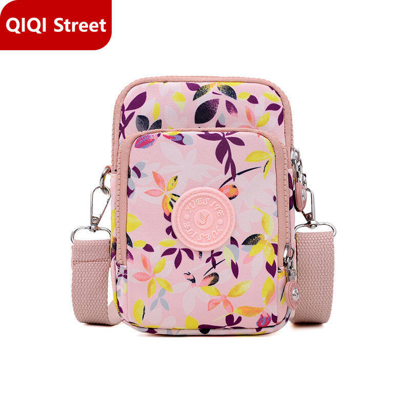 Oxford cloth mobile phone bag, printed one-shoulder messenger bag, nylon small bag, mobile phone bag, min all-match female bag