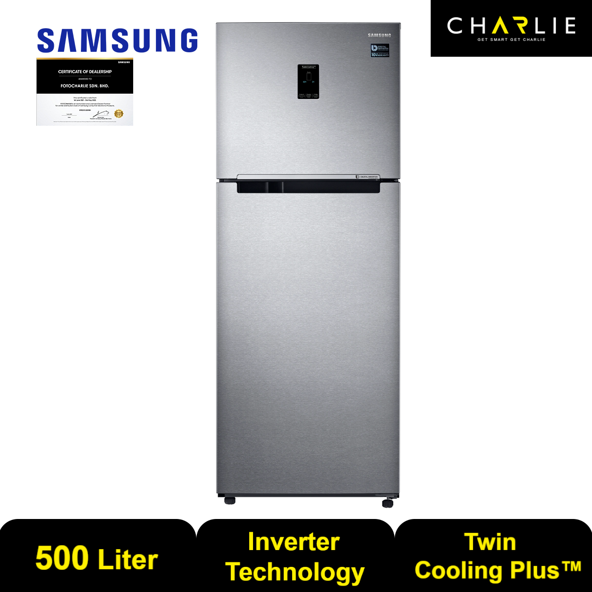 SAMSUNG RT38K5562SL 500L CLEAN STEEL DIGITAL INVERTER 2 DOOR FRIDGE
