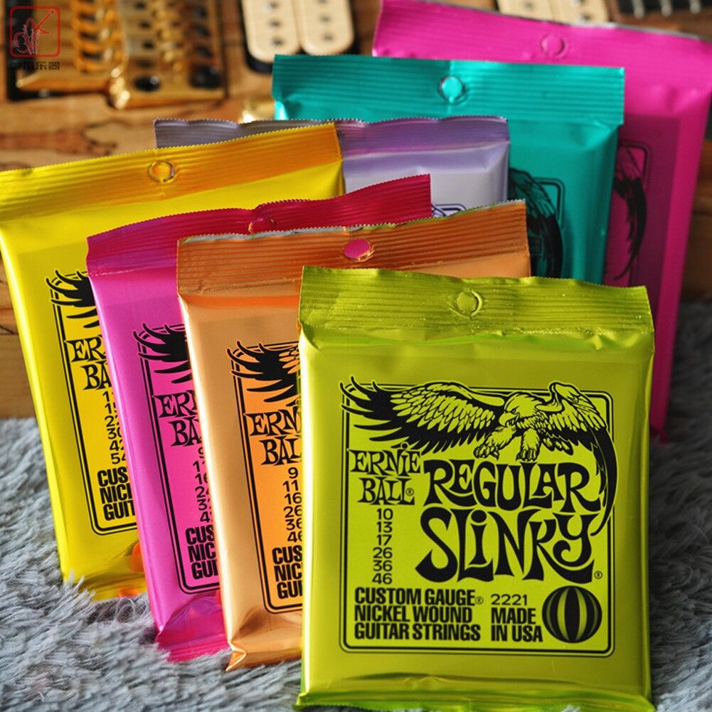 "Ernie Ball Electric Guitar Strings Hybrid and Noteven Slinky Variations"