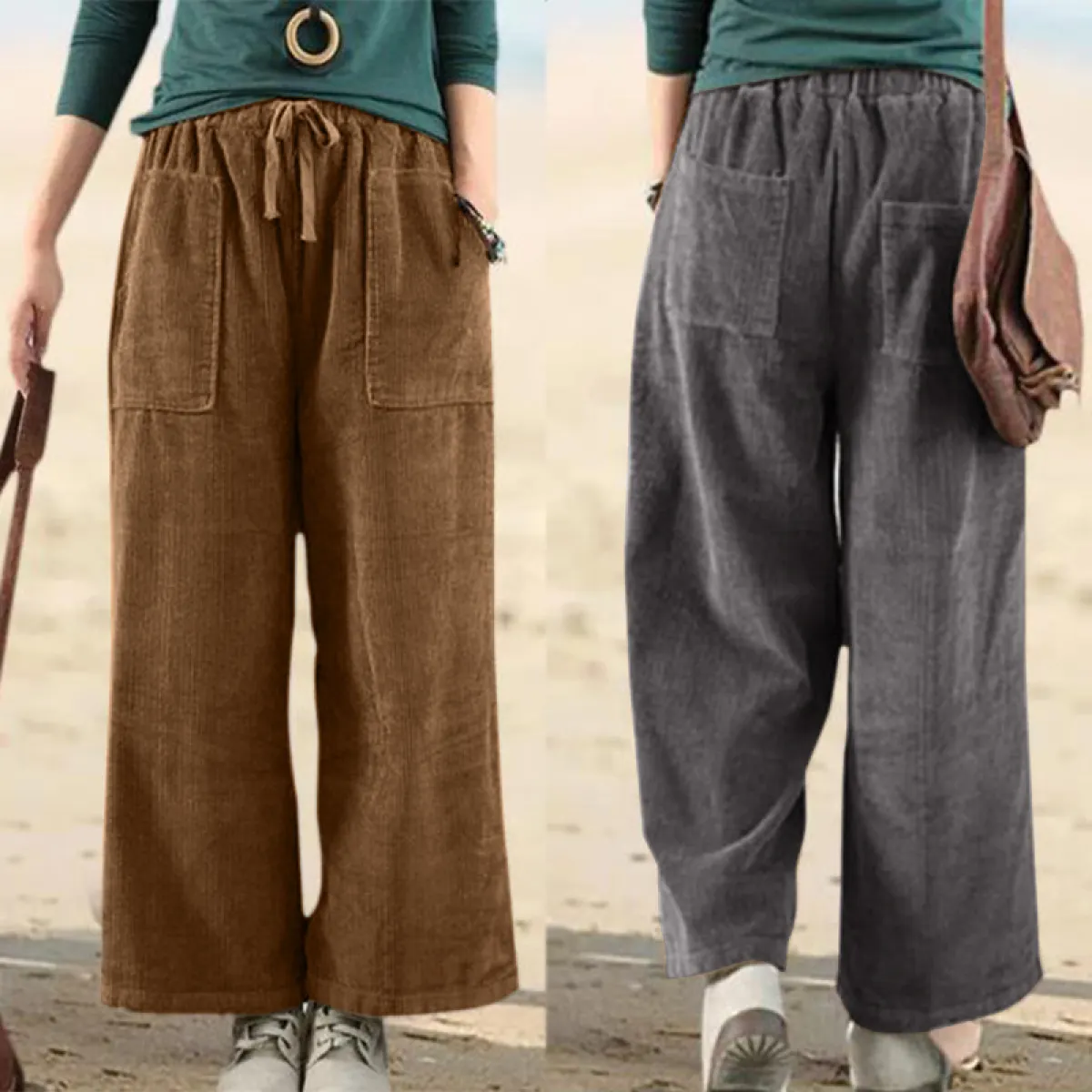 women's petite corduroy pants elastic waist