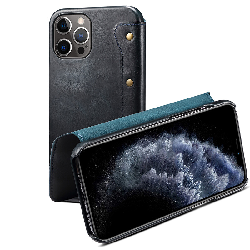 Genuine Leather Wallet Case for iPhone 12 Mini iPhone 12 Pro Max Vintage Style High Quality Hard Flip Cover