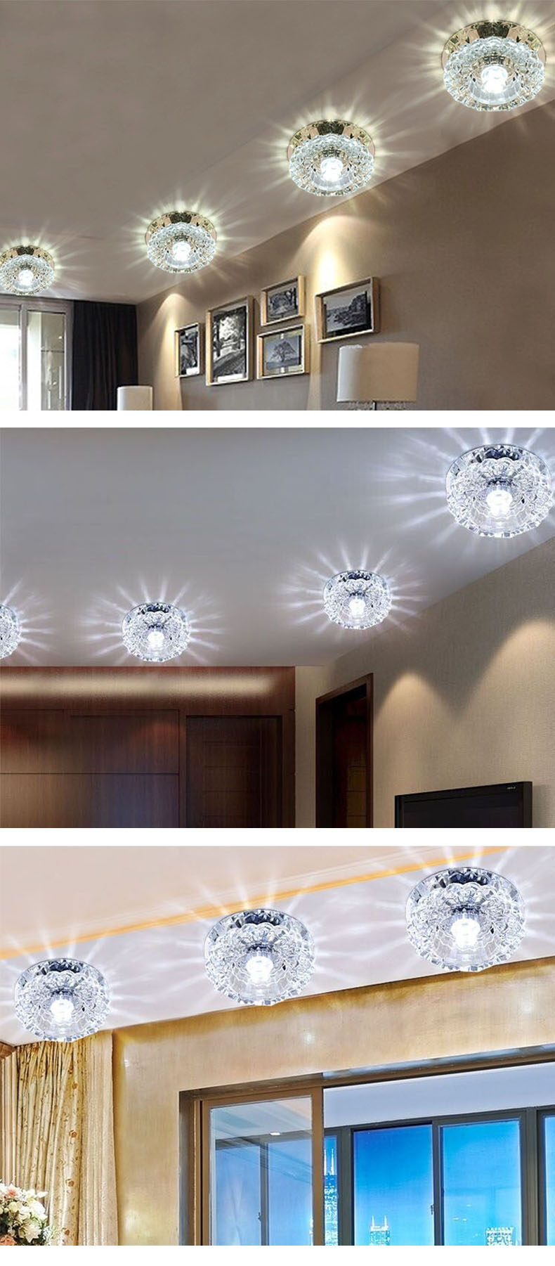 JJT [Miễn Phí Vận Chuyển]Đèn LED Downlight Âm trần Downlight Đèn LED Downlight Đèn LED Downlight Đèn LED âm trần Đèn LED Downlight tròn Đèn Downlight âm trần nhúng pha lê pha lê Đèn LED âm trần đèn trần đèn phòng khách