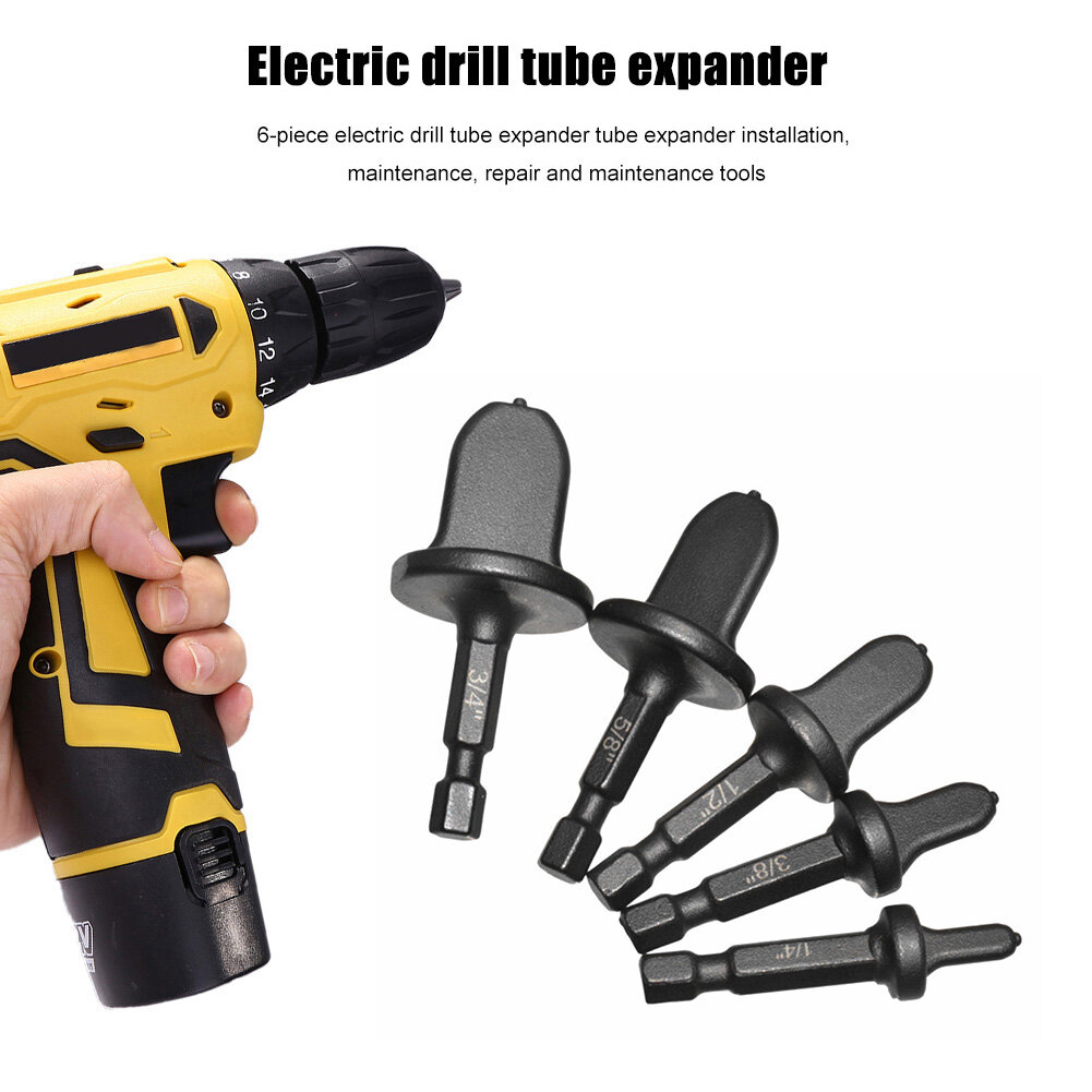 5pcs Hexagonal Handle Tube Expander Air Conditioner Drill Bit Pipe Flaring