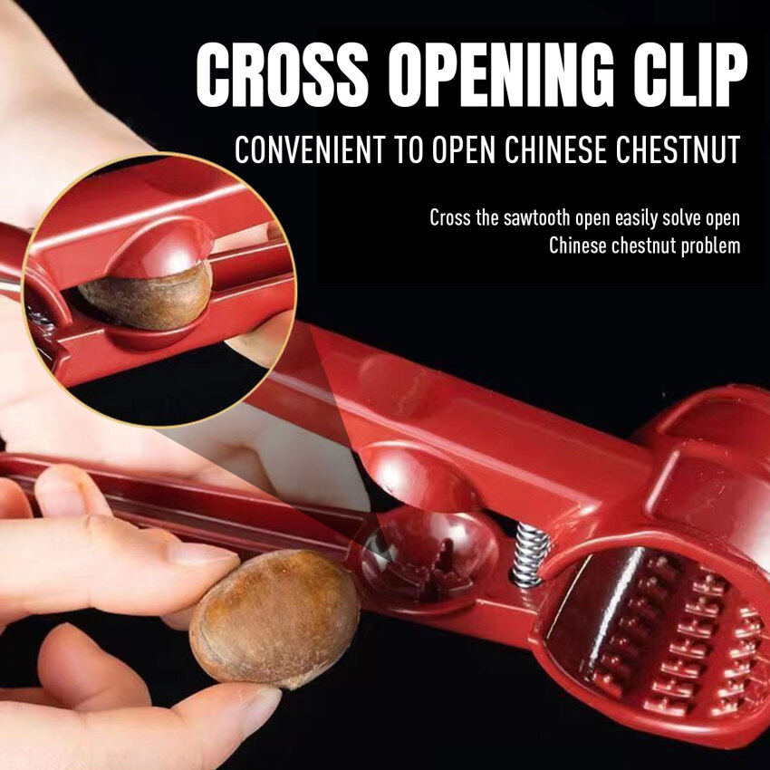 【In Stock+High Quality】Nutcracker Sheller Clip Funnel Nut Cracker Splash Proof Plier Walnut Metal Sheller Nut Pecan Nutcracker Cracker Nutcracker