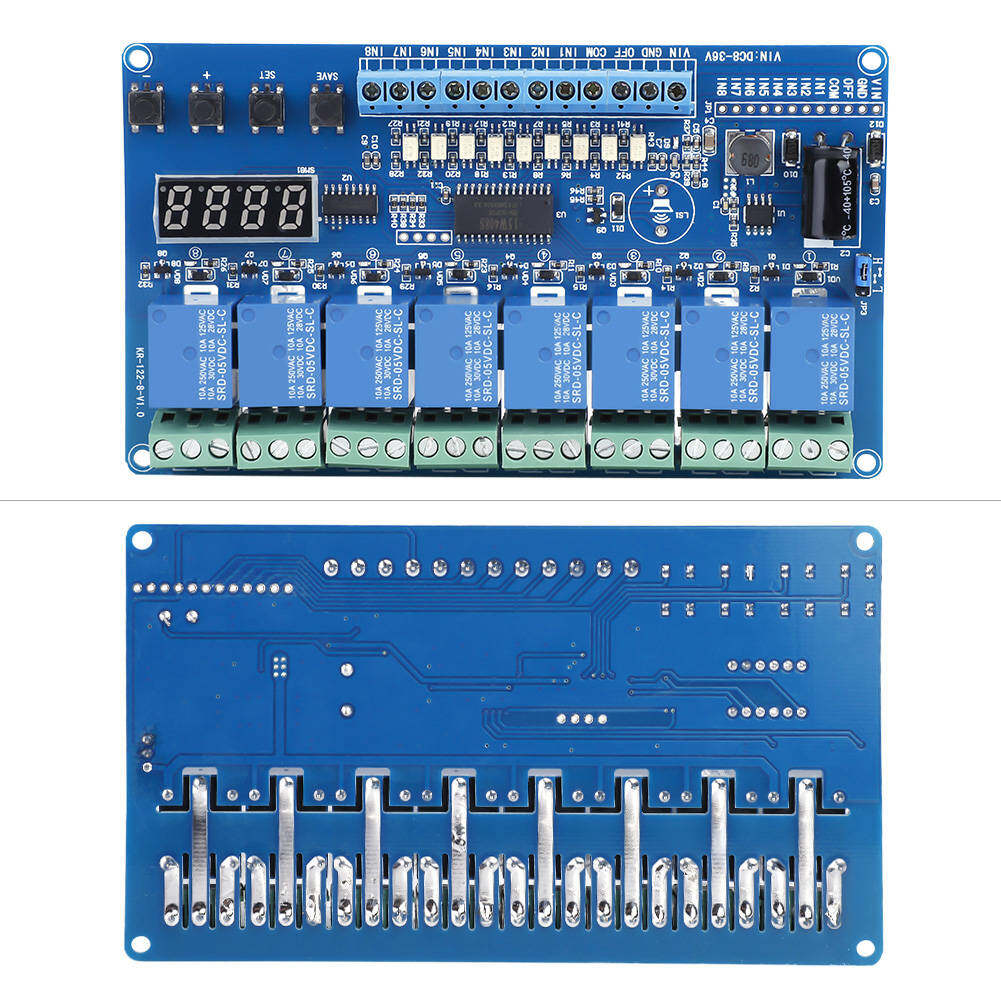 8-36V 8-channel Multifunction Time Delay Relay Relay Module Interface Board Module Optocoupler LED