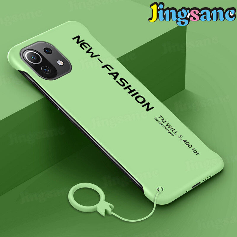 Jingsanc For Xiaomi Mi 11 Lite/Mi 11 Lite 5G/Mi 11 Lite 5G NE Phone Case [Free Lanyard] Luxury Matte Borderless Ultra-Thin Plastic Cover Shockproof Protective Back Casing