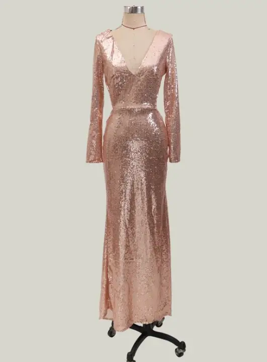 robe sequin rose gold