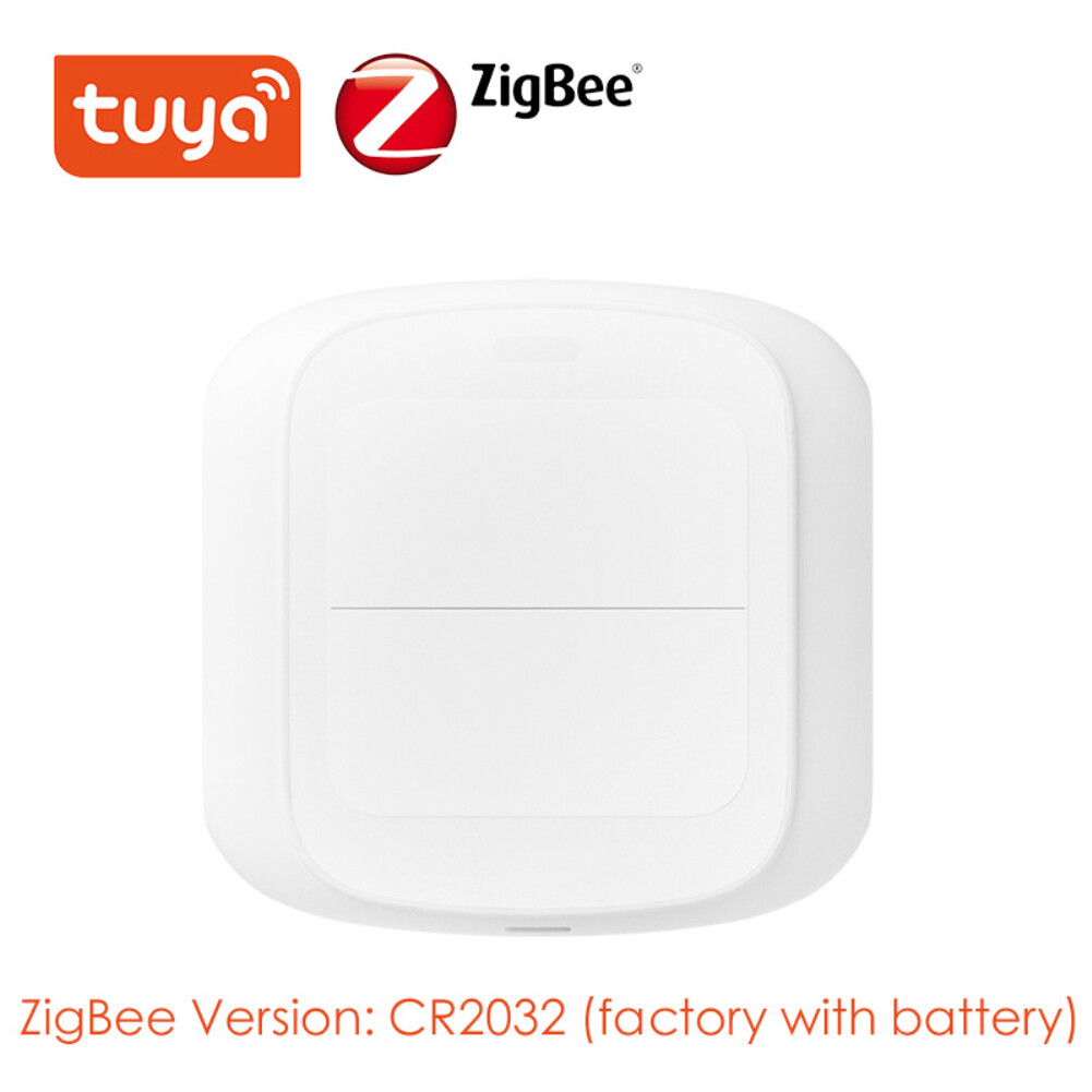 EL style Tuya Scene Switch Smart Switch 2 Gang WiFi/ZigBee Wireless 6 Scene Switch Button Controller Battery powered Automation Scene Smart Home Smart Life