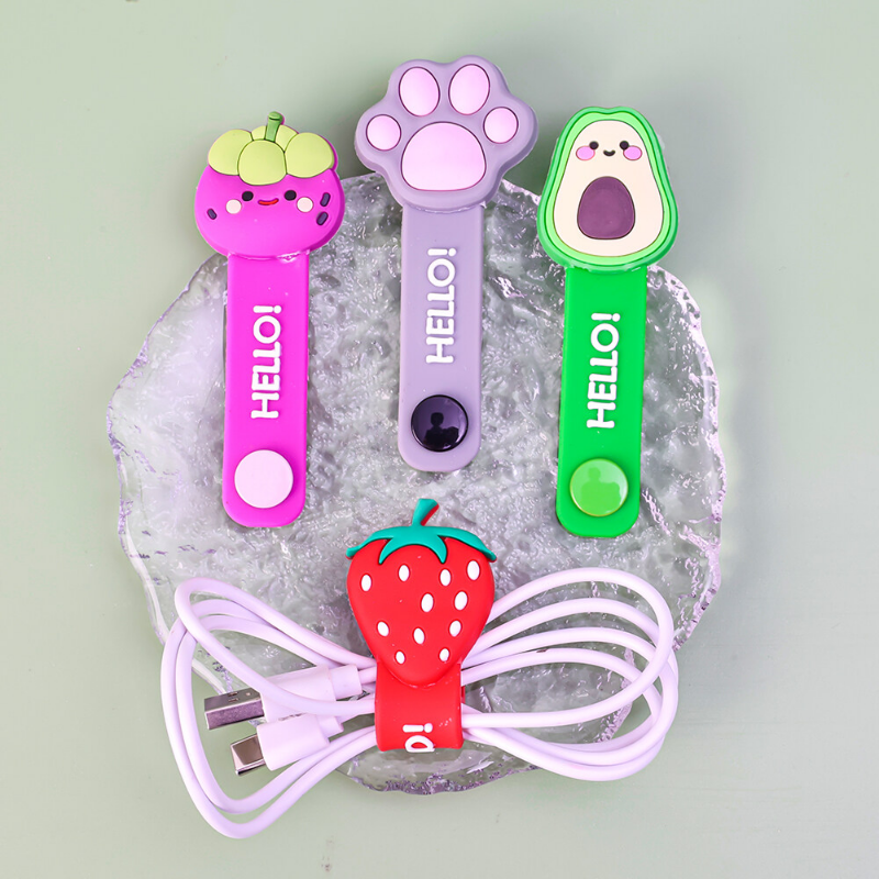 New Hot Sale Headset Silicone Multifunction Data Line Storage Winder Cable Protector Cute Cartoon Cord Protector