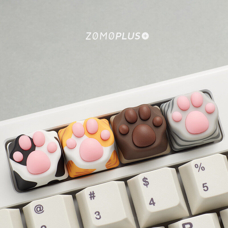 Keycaps Sáng tạo thiết kế ban đầu Keycap Bàn Phím Cơ silicon ABS móng vuốt mèo 3D dễ thương nhiều màu zomo