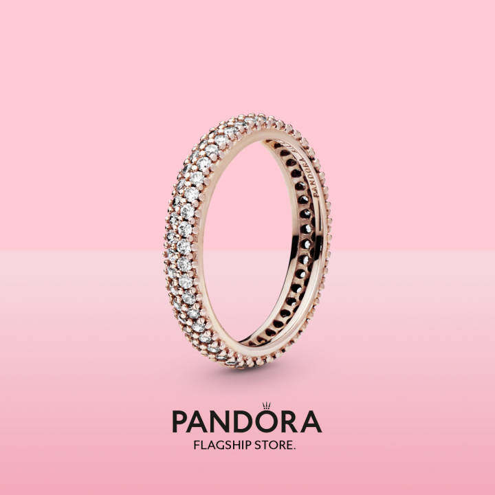 2021 Original Pandoras Rose Sparkling Curve Ring