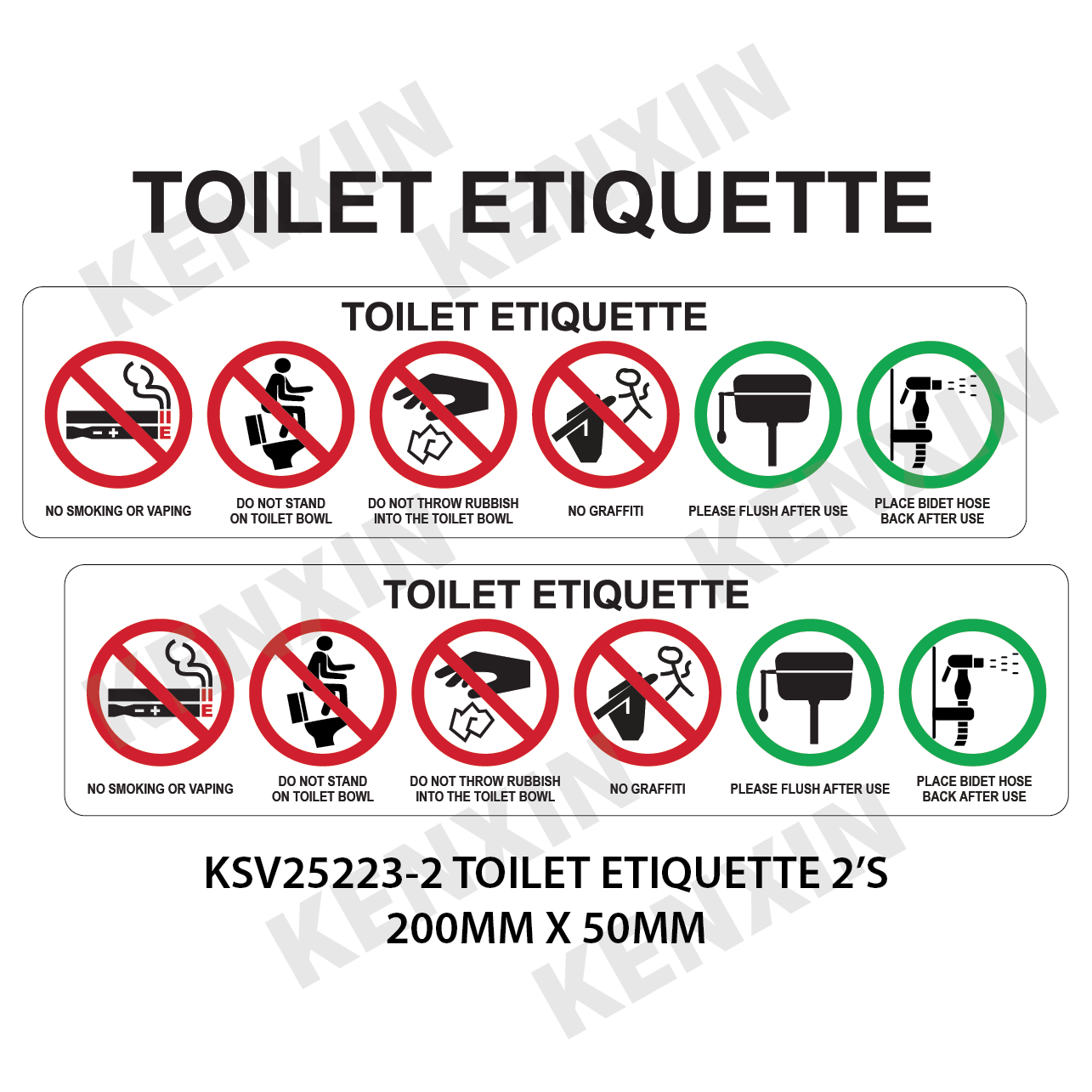 TOILET ETIQUETTE PLEASE FLUSH AFTER USE, NO SMOKING OR VAPING, DO NOT