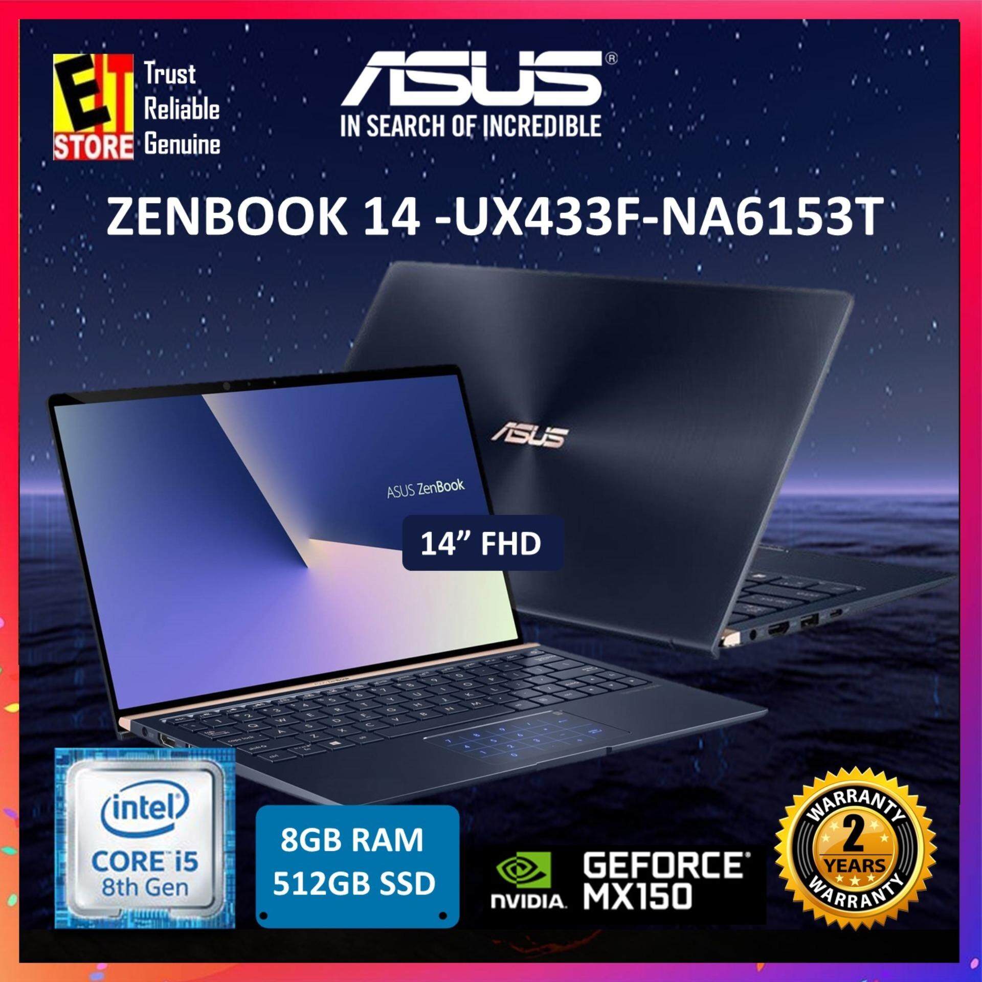 Asus Zenbook UX433F-NA6154T silver / UX433F-6153T Royal Blue (i5-8265U, 8GB, 512GB, MX150 2GB,14 FHD, W10) Malaysia