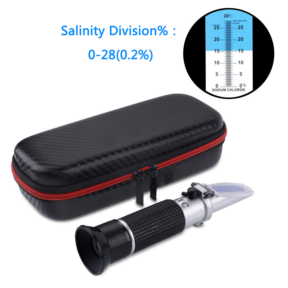yieryi New 0-28% Food Salinity Refractometer Optical Salt Concentration Meter