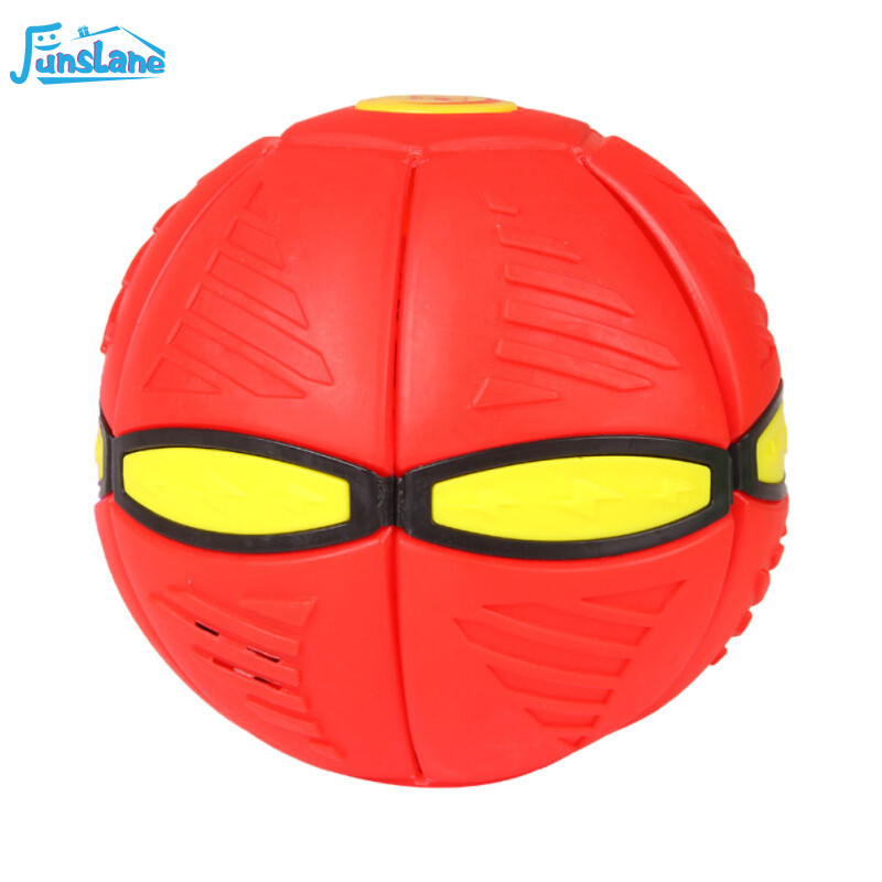 FunsLane Magic Flying Saucer Ball Deformation Ball Led Light Music Elastic Vent Ball Gift For Kids