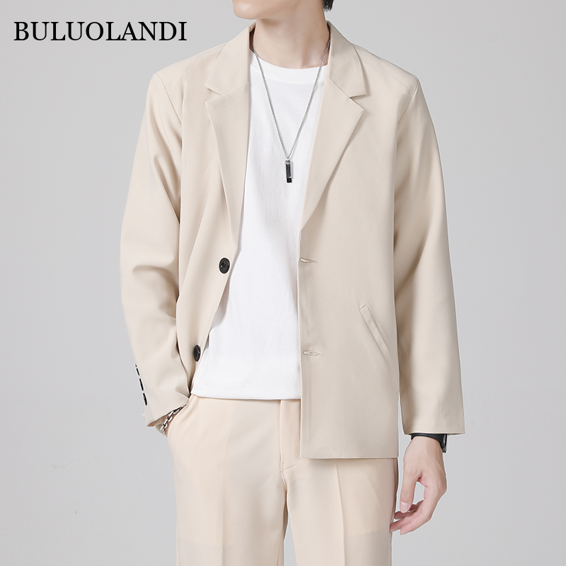 BULUOLANDI Men's Handsome Suits Casual Hong Kong Style Youth Blazer Men's Jackets Suits
